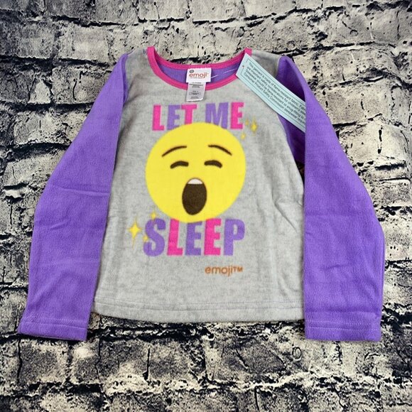 Emoji Girls Size 6 "Let Me Sleep" Pajama Set - Picture 2 of 10